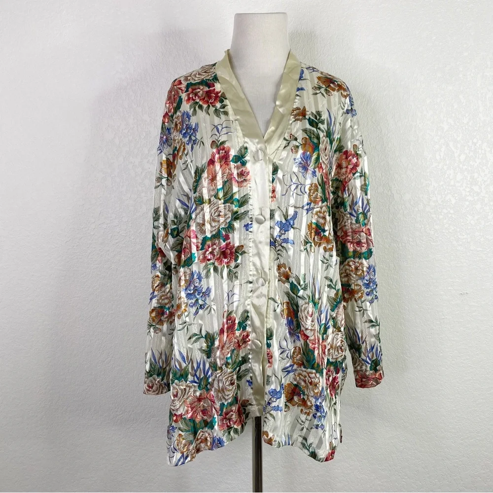 Vintage Victoria Secret Gold Label Floral Pajama Top